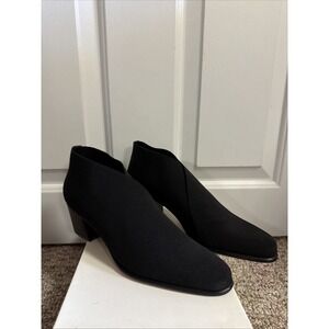 Walter Steiger Black Nylon Elastic Stretch Slip‎ On Ankle Bootie 6.5 AA